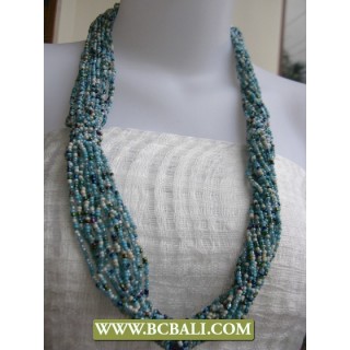 Mix Beads Necklaces Long Braided